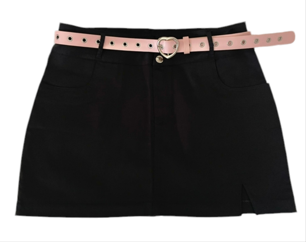 Mini Skirt with Adjustable　Belt.