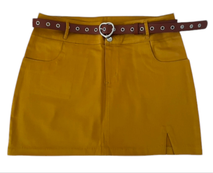 Mini Skirt with Adjustable　Belt.