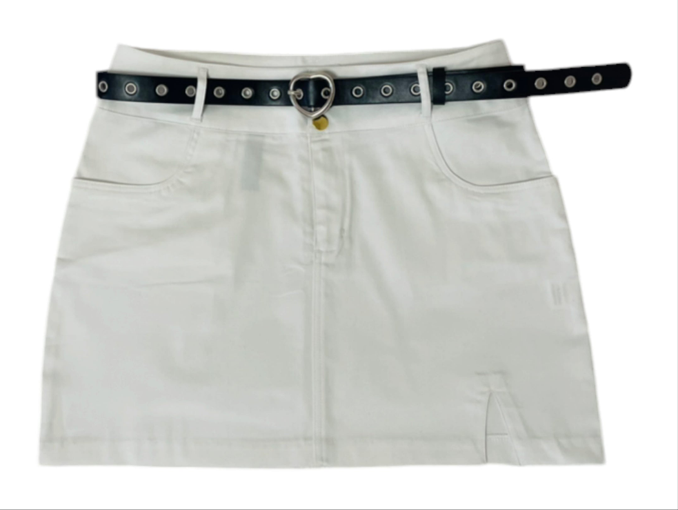 Mini Skirt with Adjustable　Belt.