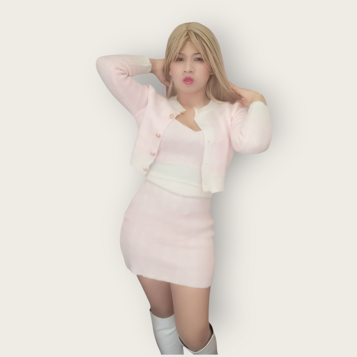 Pink Checkered 3-Piece Set