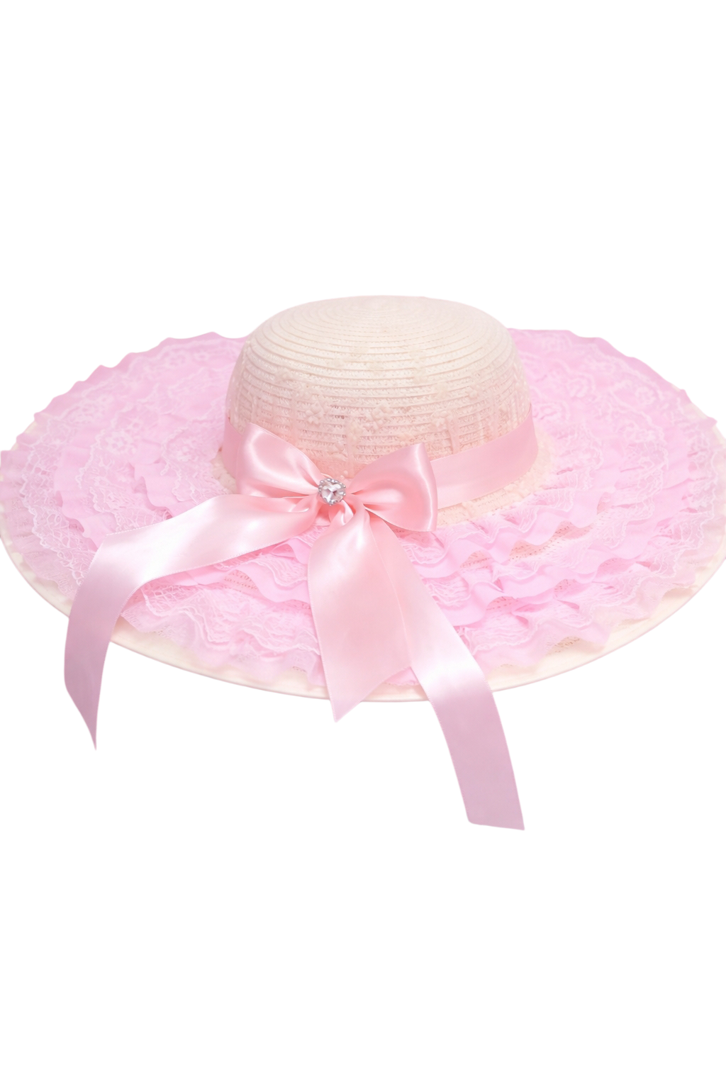 可愛いピンクレースハット